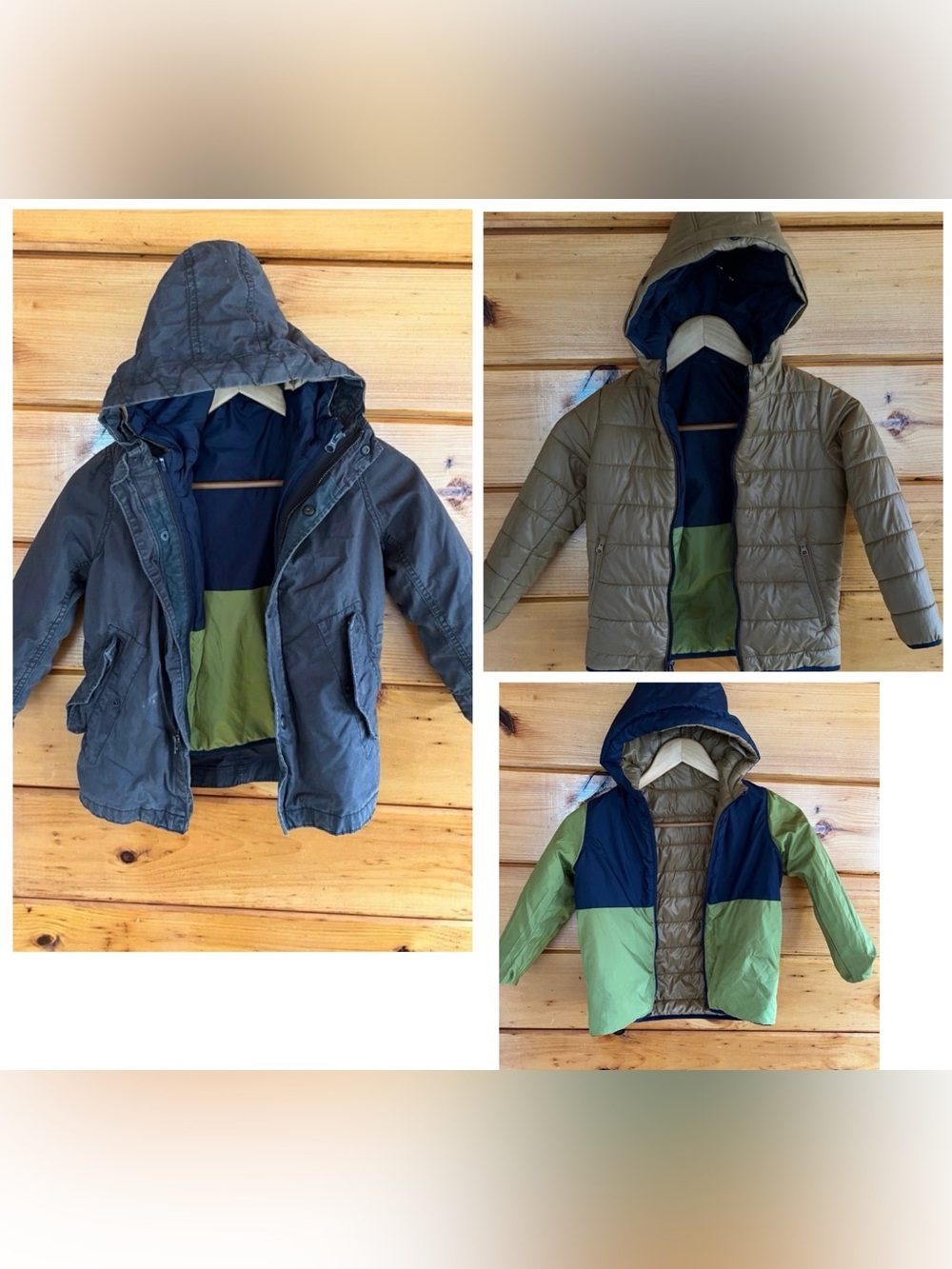 Gap Coat XS 2 in 1 winter Boys Reversible Lined Anorak Hooded Zip Jacket